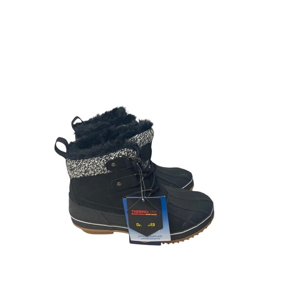 Khombu Winter / Duck Boots Women's Size 7 M Black Keri Faux Fur Waterproof - Picture 1 of 11